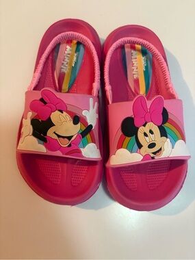 Minnie Mouse Toddler Girls Pink Slide Sandals Size 9-10